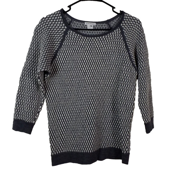 Club Monaco Gray White Wool Blend Sweater Scoop Neck Long Sleeve Women’s XS - Picture 1 of 6